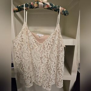 Socialite Ivory Lace Camisole with Spaghetti Straps